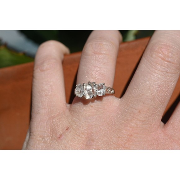 Alternative diamond engagement ring raw stone jewelry anniversary gift sterling - Picture 2 of 4